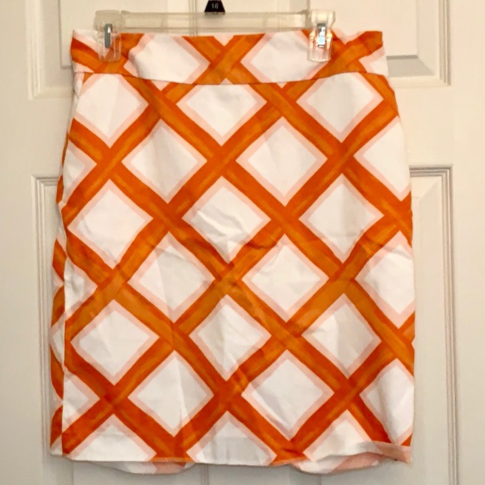 Merona Orange and White Skirt Size 6